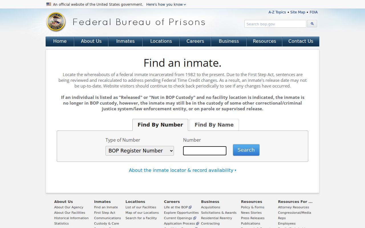 Brooke County arrest search federal inmate locator fields