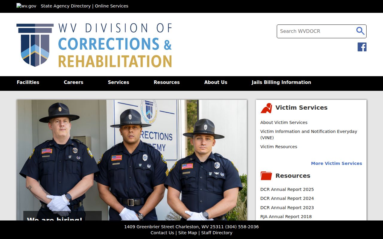 Brooke County arrest and custody record routes at WVDCR